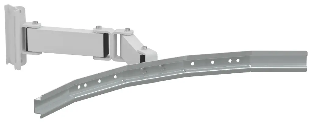 Gebogene Aufhängeleiste mit Schwenkarm